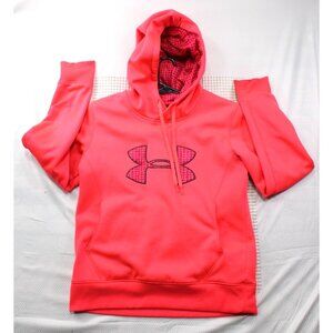 Under Armour Medium Orange Hooded Sweatshirt With Logo & Kangaroo Pocket